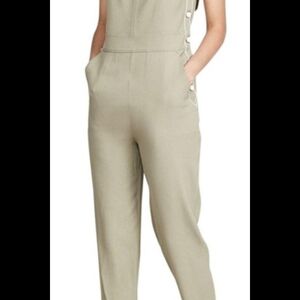 rag & bone Sleeveless Tie-Side Jumpsuit in Khaki